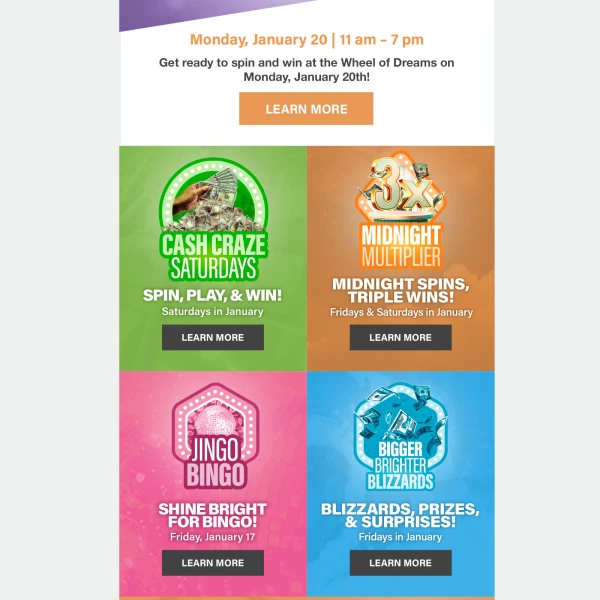 Jackpot Junction Casino Hotel - E-mail Marketing